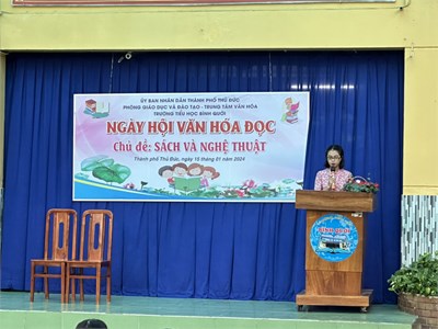 Hôm nay, ngày 15/01/2024 trường TH Bình Quới kết hợp cùng với Trung tâm Văn hóa, phòng Giáo dục và Đào tạo thành phố Thủ Đức tổ chức ngày hội Văn hóa đọc chủ đề:   Sách và Nghệ thuật 