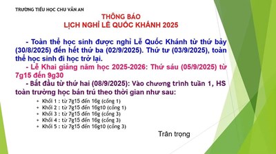 Lịch nghỉ lễ quốc khánh 2025