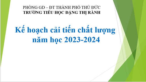 Kế hoạch cải tiến chất lượng năm học 2023 - 2024