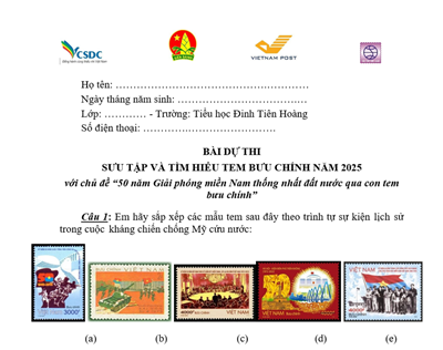 📮 học sinh trường tiểu học đinh tiên hoàng tham gia hội thi sưu tập và tìm hiểu tem bưu chính năm 2025