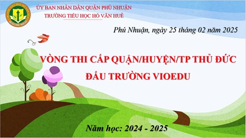 Các em học sinh trường tiểu học Hồ Văn Huê hào hứng tham thi cuộc thi Vioedu vòng thi cấp Quận
