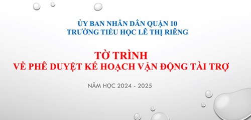 Tờ trình về phê duyệt kế hoạch vận động tài trợ năm học 2024 - 2025