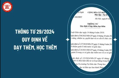 Thông tư 29/2024/TT-BGDĐT Quy định về dạy thêm, học thêm