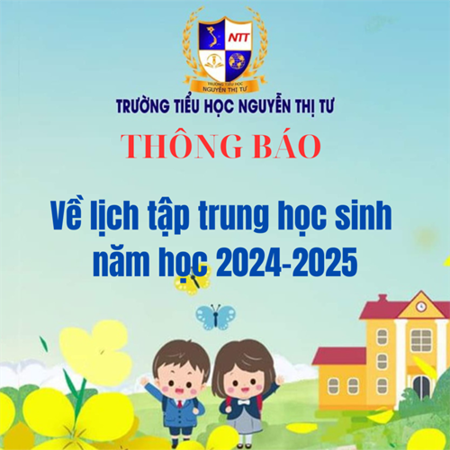 Thông báo về lịch tập trung học sinh năm học 2024-2025