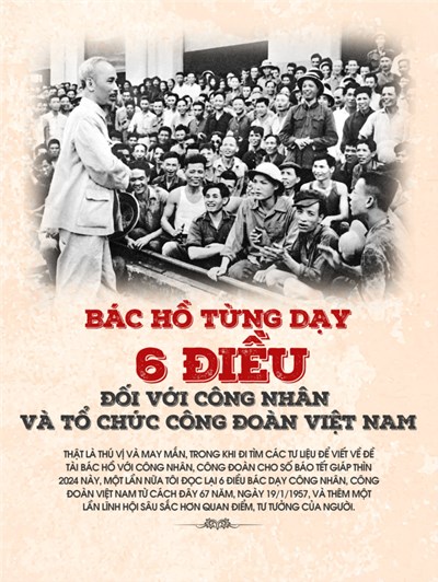 Bác Hồ với 6 điều đối với công nhân và tổ chức Công đoàn