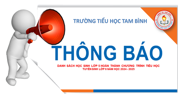 Danh sách học sinh lớp 5 hoàn thành chương trình tiểu học tuyển sinh lớp 6 năm học 2024 - 2025.