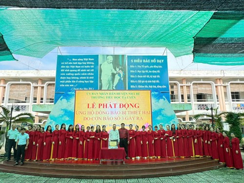 Tập thể Cán bộ, Giáo viên, Nhân viên  tham gia ủng hộ đồng bào bị ảnh hưởng do bão số 3 (YAGI) theo công văn số 192/GDĐT - CĐGD
