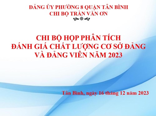 Phân tích đánh giá chất lượng Cơ sở Đảng và Đảng viên