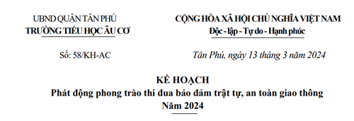 Kế hoạch phát động phong trào thi đua Trật tự an toàn giao thông - Năm 2024