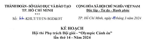 Kế hoạch Hội thi phụ trách Đội giỏi - Olympic cách én