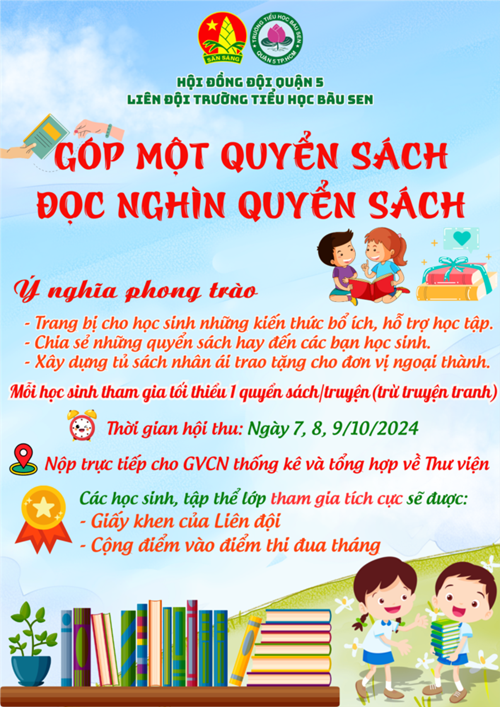 Hướng dẫn Hội thu phong trào  Góp một quyển sách - Đọc nghìn quyển sách 