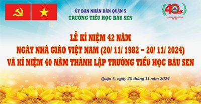 Khen thưởng trong buổi Lễ kỷ niệm 42 năm Ngày Nhà giáo Việt Nam và 40 năm thành lập Trường Tiểu học Bàu Sen