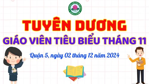 Tuyên dương  Gương giáo viên tiêu biểu  Tháng 11/2024
