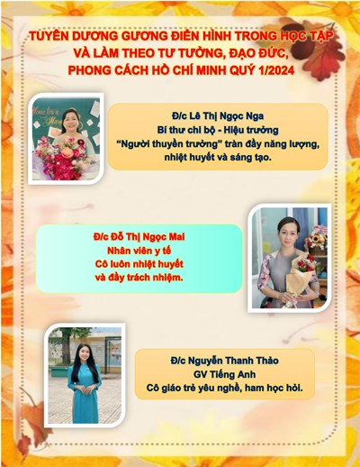 Tuyên dương gương điển hình học tập và làm theo tư tưởng, đạo đức, phong cách Hồ Chí Minh Quý 1/2024