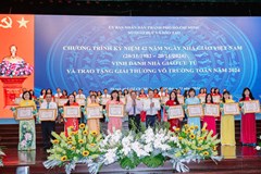 Xin chúc mừng Cô Lưu Thị Lệ Hoa  Phó Bí thư Chi bộ, Tổ trưởng Tổ Tiếng Anh, Giáo viên Trường Tiểu học Đinh Bộ Lĩnh là 1 trong 8 Giáo viên Tiểu học của Thành phố vinh dự nhận giải thưởng cao quý Võ Trường Toản năm 2024