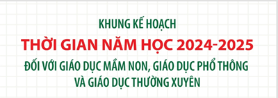 Khung kế hoạch thời gian năm học 2024-2025 đối với giáo dục mầm non, giáo dục phổ thông và giáo dục thường xuyên.