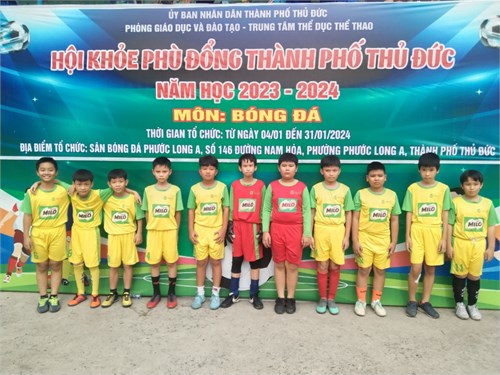 Trận Bóng đá nam Trường Tiểu học Giồng Ông Tố - Tiểu học Hiệp Bình Phước với kết quả 11-2(sáng ngày 08/01/2024)