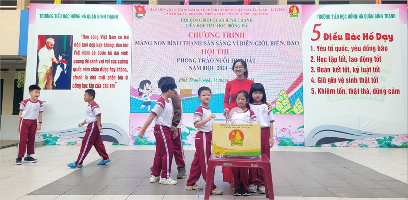 Hội thu phong trào Nuôi heo đất, chương trình Măng non Bình Thạnh sẵn sàng vì biên giới, biển, đảo.