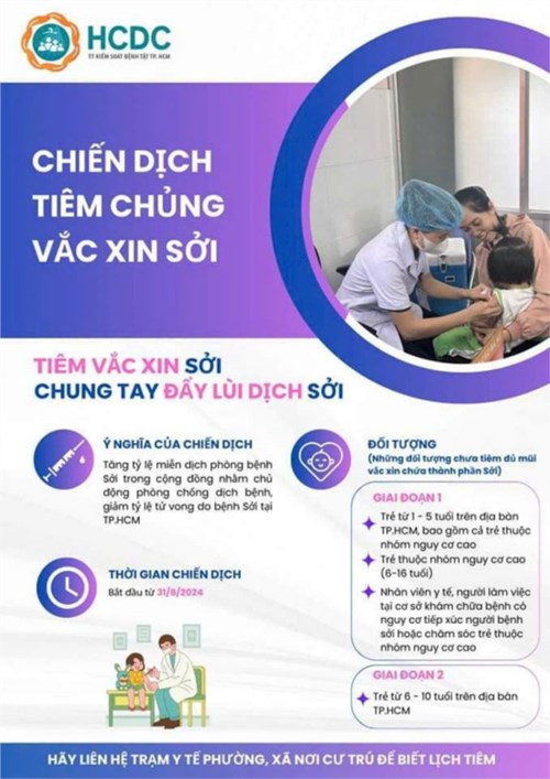 Thông tin chiến dịch tiêm vắc xin sởi tại thành phố hồ chí minh