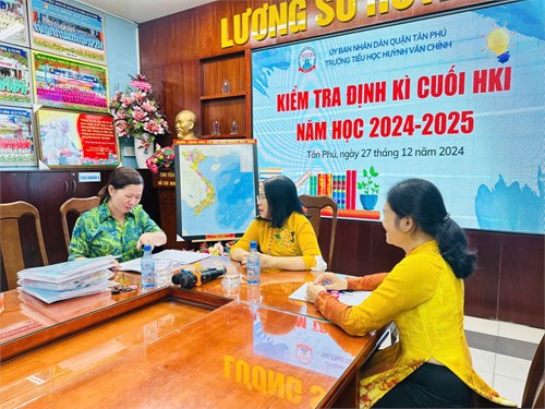 📚📚📚 Chiều ngày 27/12/2024, Trường Tiểu học Huỳnh Văn Chính đón Đoàn kiểm tra của Phòng GD&ĐT về công tác tổ chức kiểm tra cuối HKI tại trường.
