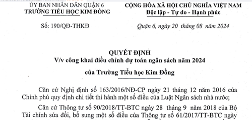 Quyết định số 190/qđ-thkđ