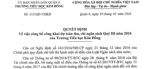 Quyết định 315/qđ-thkđ