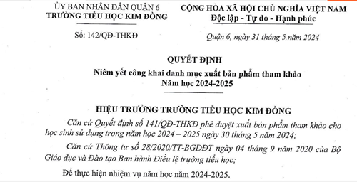 QUYẾT ĐỊNH số: 142/QĐ-THKĐ Ngày 31/05/2024