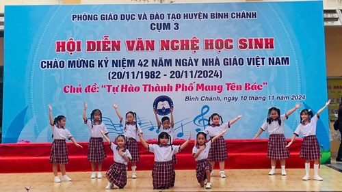 Trường Tiểu học Lê Minh Xuân 3 tham gia Hội diễn văn nghệ học sinh Chào mừng 42 năm ngày Nhà giáo Việt Nam (20/11/1982 - 20/11/2024) chủ đề:  Tự Hào Thành Phố Mang Tên Bác .