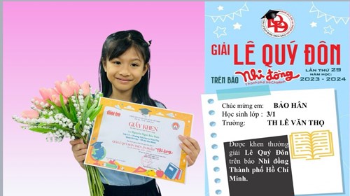 Chúc mừng Các Bạn Đội Viên, Nhi Đồng đã tham gia và đạt kết quả tốt đợt 1 “ Giải lê quý đôn trên báo nhi đồng lần thứ 29”
