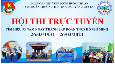 🌼🌼HƯỞNG ỨNG THÁNG THANH NIÊN NĂM 2024 🌼🌼  🌼Tiếp nối các hoạt động trong tháng Thanh niên năm 2024. Hướng tới kỷ niệm 93 năm ngày thành lập Đoàn TNCS Hồ Chí Minh (26/3/1931-26/3/2024) và chào mừng Đại hội Hội LHTN Việt Nam các cấp.  🌼 Ban chấp hành Chi đoàn Trường Tiểu học Nguyễn Khuyến tổ chức cho Đoàn viên tham gia Hội thi trực tuyến (Tìm hiểu về ngày thành lập Đoàn TNCS Hồ Chí Minh)    🌼Ngoài Hội thi trực tuyến Chi đoàn còn hướng dẫn các bạn Đội viên chăm sóc, thu hoạch rau tại vườn trường của em.    🌼Dưới đây là một số hình ảnh của hoạt động.