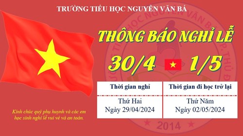 Thông báo nghỉ lễ 30/4 - 1/5