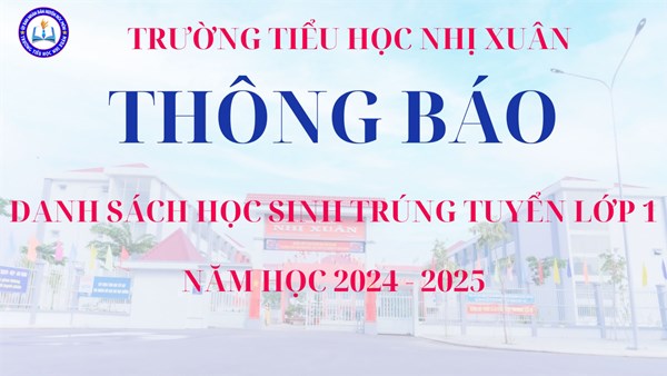Thông báo danh sách học sinh trúng tuyển lớp 1, năm học 2024 - 2025