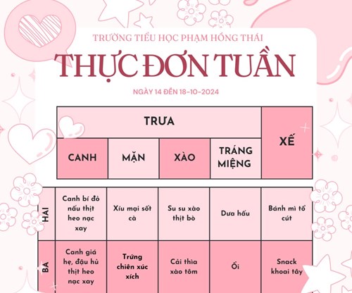 Thực đơn tuần 6