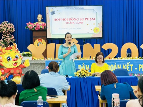 Họp hội đồng sư phạm tháng 03 - tập huấn thông tư 20/2023/TT - BGDDT