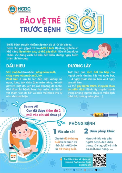 Bảo vệ trẻ trước bệnh Sởi.