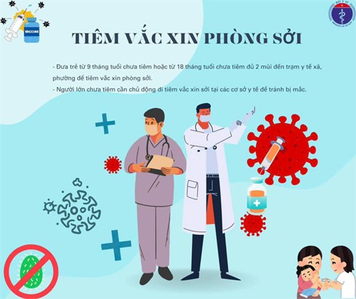 Tiêm vắc xin phòng ngừa bệnh Sởi cho trẻ.