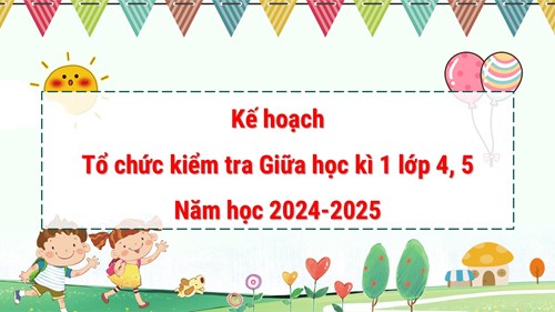 Kế hoạch Tổ chức kiểm tra định kì Giữa học kì 1 năm học 2024 - 2025