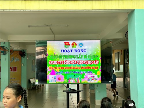 Tổ chức hoạt động “Bầu ơi thương lấy bí cùng” chung tay đóng góp dụng cụ học tập gửi đến các em học sinh miền bắc bị ảnh hưởng bão lũ