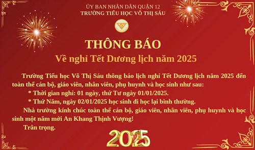 Về nghỉ Tết Dương lịch năm 2025