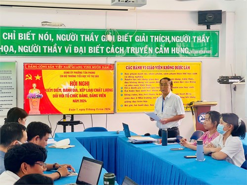 Kiểm điểm, đánh giá, xếp loại chi bộ và đảng viên năm 2024.