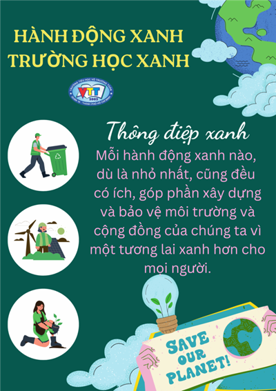 Bài dự thi của với chủ đề  Hành động xanh - Trường học xanh  năm 2024 của các bạn học sinh lớp 5/6.