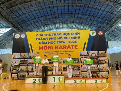 Chúc mừng em Đào Ngọc Tường Vy - lớp 5/4 đạt Huy chương Bạc nội dung KARATE đối kháng 40kg nữ tại Giải thể thao học sinh TPHCM năm học 2024-2025