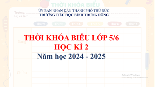Thời khóa biểu lớp 5/6