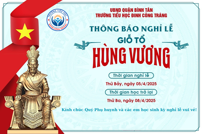 Thông báo về treo cờ Tổ quốc và nghỉ Lễ Giỗ Tổ Hùng Vương năm 2025