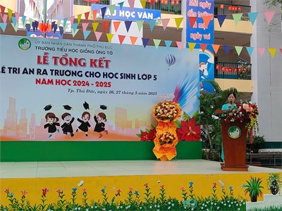 Lễ Tổng kết và Lễ Tri ân, ra trường cho học sinh lớp 5 niên khóa 2020-2025 (sáng ngày 26/5/2025)