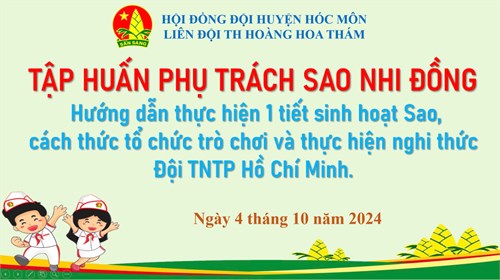 Tập huấn Phụ trách Sao sinh hoạt Sao nhi đồng.
