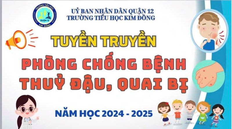 Buổi sinh hoạt truyên truyền về bệnh thủy đậu - quai bị tại trường Tiểu học Kim Đồng