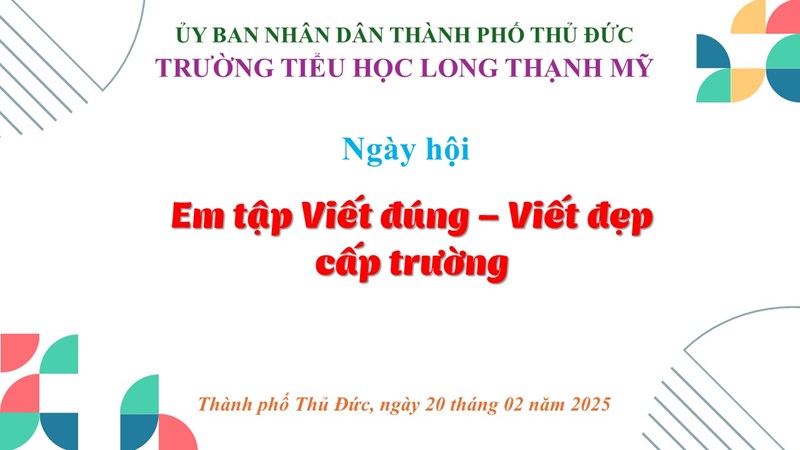 Hội thi  Em tập viết đúng, viết đẹp  cấp trường, Năm học 2024-2025