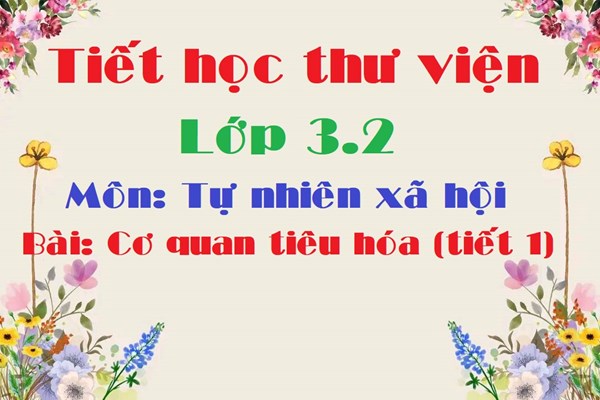 Tiết học thư viện của lớp 3.2 môn Tự nhiên xã hội  Bài cơ quan tiêu hóa (tiết 1) - GVCN cô Vũ Thị Ngọc An.