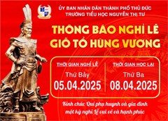 Thông báo nghỉ Lễ Giỗ tổ Hùng Vương - Mùng 10/3 ÂL